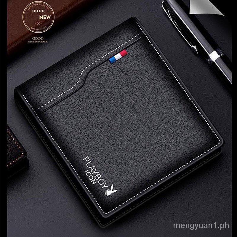 Playboy Men Short Wallets Leather Purse Business Clutch Handbag