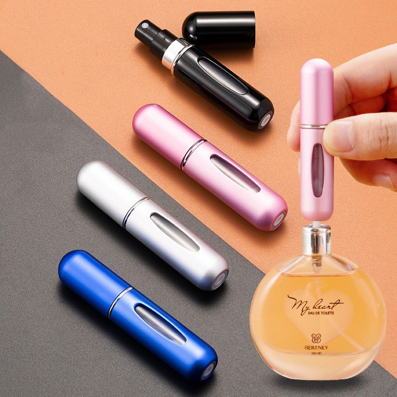 Mini Perfume Refillable Bottle Portable Aluminum Atomizer 5ml Small Perfume Spray Bottle Cosmetic Container For Travel