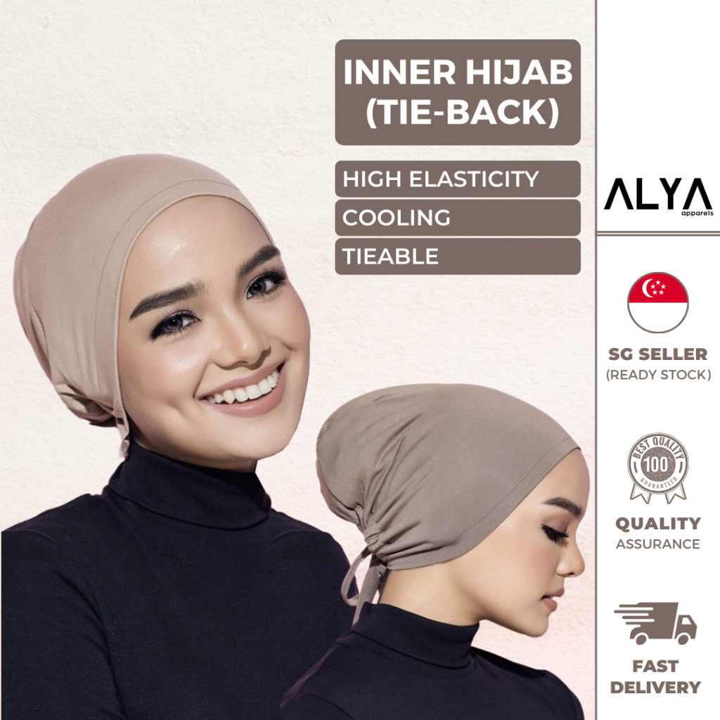 Premium Inner Tie Back Hijab ( Alya Apparels / Adjustable / Tie Up / Breathable / Inner Cap / Shawl / Ciput / Innera )