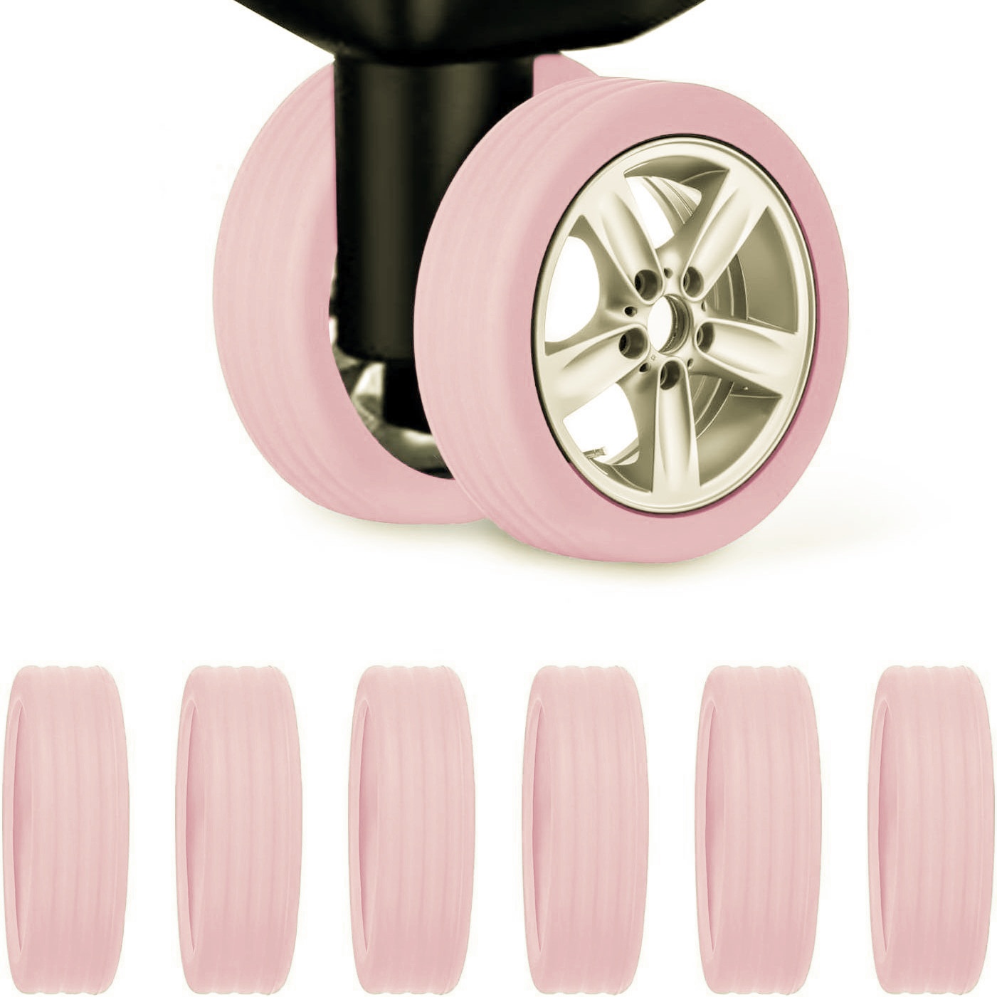8 luggage wheel protective cover, noise-damping luggage wheel protective cover, protective design color silicone silent caster cover, portable fashion